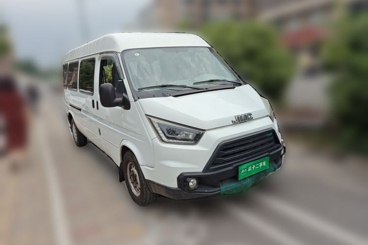 Used JMC Transit 2019 2.8T Commercial Version Long Wheelbase Mid-Roof 6-Seater Rear Single Tire China VI Emission Standard – JX493 Front Right 45 Deg