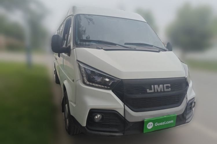 Used JMC Transit 2019 2.8T Commercial Version Long Wheelbase Mid-Roof 6-Seater Rear Single Tire China VI Emission Standard – JX493 Front Right 45 Deg
