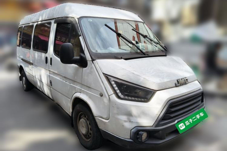 Used JMC Transit 2019 2.8T Commercial Version Long Wheelbase Mid-Roof 6-Seater Rear Single Tire China VI Emission Standard – JX493 Front Right 45 Deg