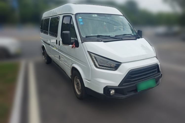 Used JMC Transit 2019 2.8T Commercial Version Long Wheelbase Mid-Roof 6-Seater Rear Single Tire China VI Emission Standard – JX493 Front Right 45 Deg