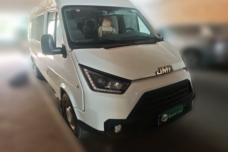 Used JMC Transit 2019 2.8T Commercial Version Long Wheelbase Mid-Roof 6-Seater Rear Single Tire China VI Emission Standard – JX493 Front Right 45 Deg