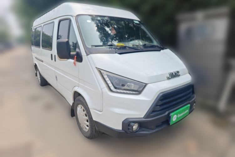 Used JMC Transit 2019 2.8T Commercial Version Long Wheelbase Mid-Roof 6-Seater Rear Single Tire China VI Emission Standard – JX493 Front Right 45 Deg