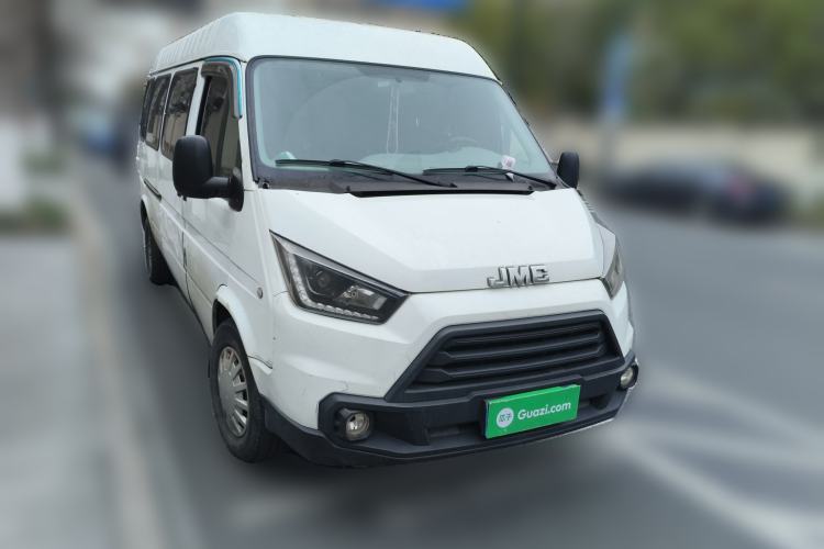 Used JMC Transit 2019 2.8T Commercial Version Intelligent Automatic Transmission Short Wheelbase Mid-Roof Design 6 Seats China VI Emission Standard – JX493 Front Right 45 Deg