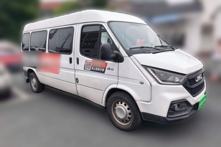 Used JMC Transit 2019 2.8T Commercial Version Long Wheelbase Mid-Roof 6-Seater Rear Single Tire China VI Emission Standard – JX493 Front Right 45 Deg
