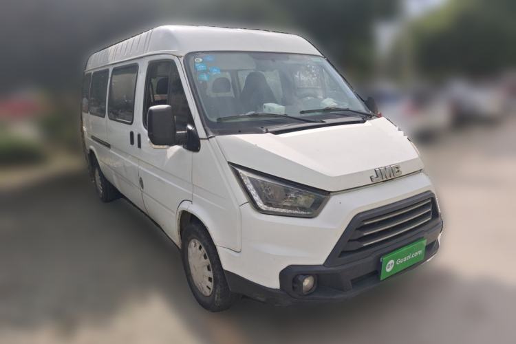 Used JMC Transit 2019 2.8T Commercial Version Long Wheelbase Mid-Roof 6-Seater Rear Single Tire China VI Emission Standard – JX493 Front Right 45 Deg