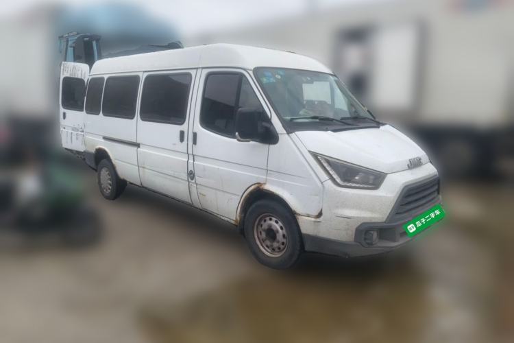 Used JMC Transit 2019 2.8T Commercial Version Long Wheelbase Mid-Roof 6-Seater Rear Single Tire China VI Emission Standard – JX493 Front Right 45 Deg