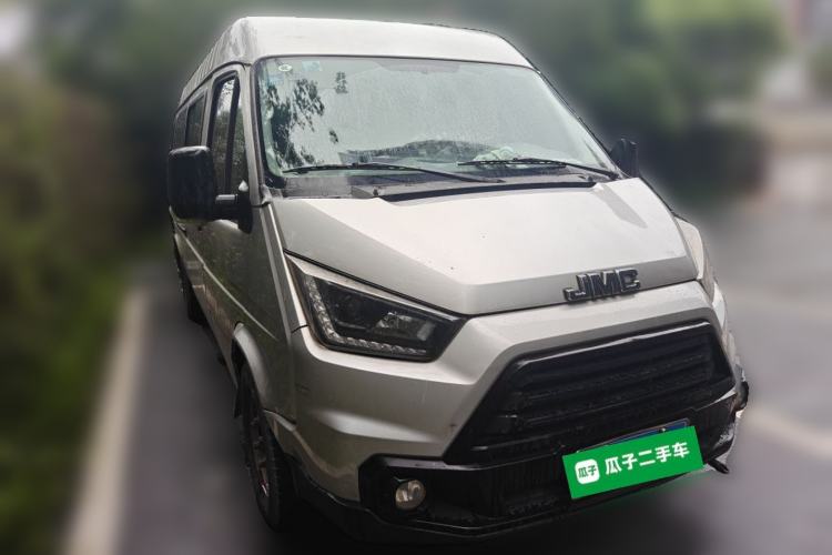 Used JMC Transit 2020 2.8T Business-Grade Long-Wheelbase Mid-Roof 9-Seater China V Emission Standard JX493 Front Right 45 Deg