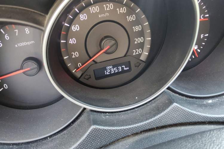 Used Kia Forte 2014 1.6L MT GL Odometer Close Up