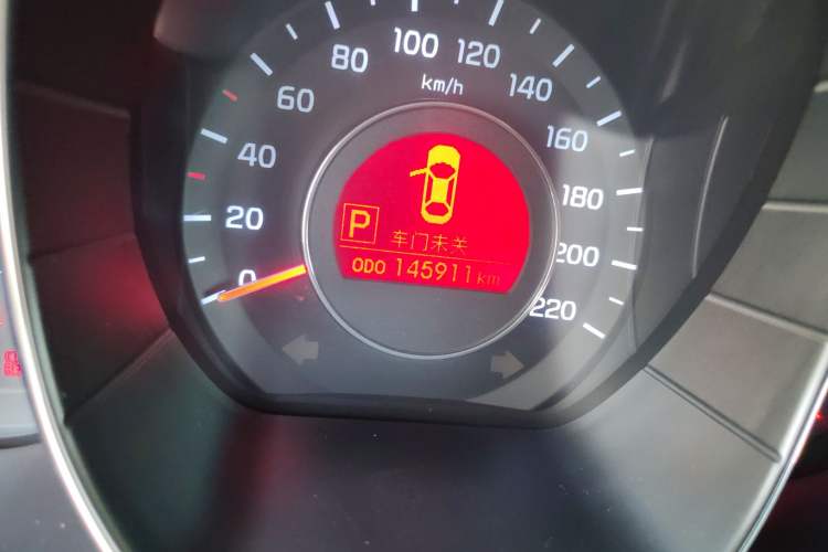Used Kia K2 2012 Sedan 1.6L Automatic Transmission Premium Commemorative Edition Odometer Close Up
