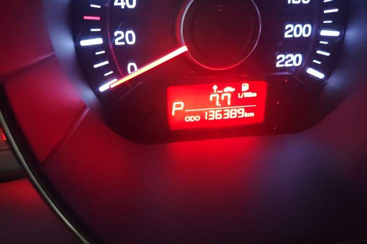 Used Kia K2 2012 Sedan 1.4L Automatic GLS Commemorative Edition Odometer Close Up
