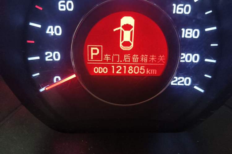 Used Kia K2 2012 Sedan 1.6L Automatic Transmission Premium Commemorative Edition Odometer Close Up