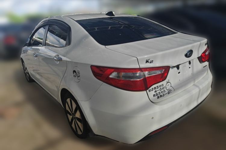 Used Kia K2 2012 Sedan 1.6L Automatic Transmission Premium Commemorative Edition Rear Left 45 Deg