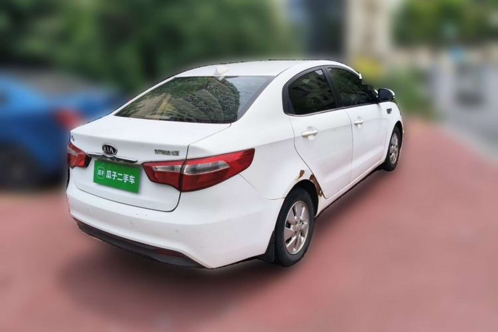 Used Kia K2 2012 Sedan 1.4L AT TOP Anniversary Edition Rear Right 45 Deg