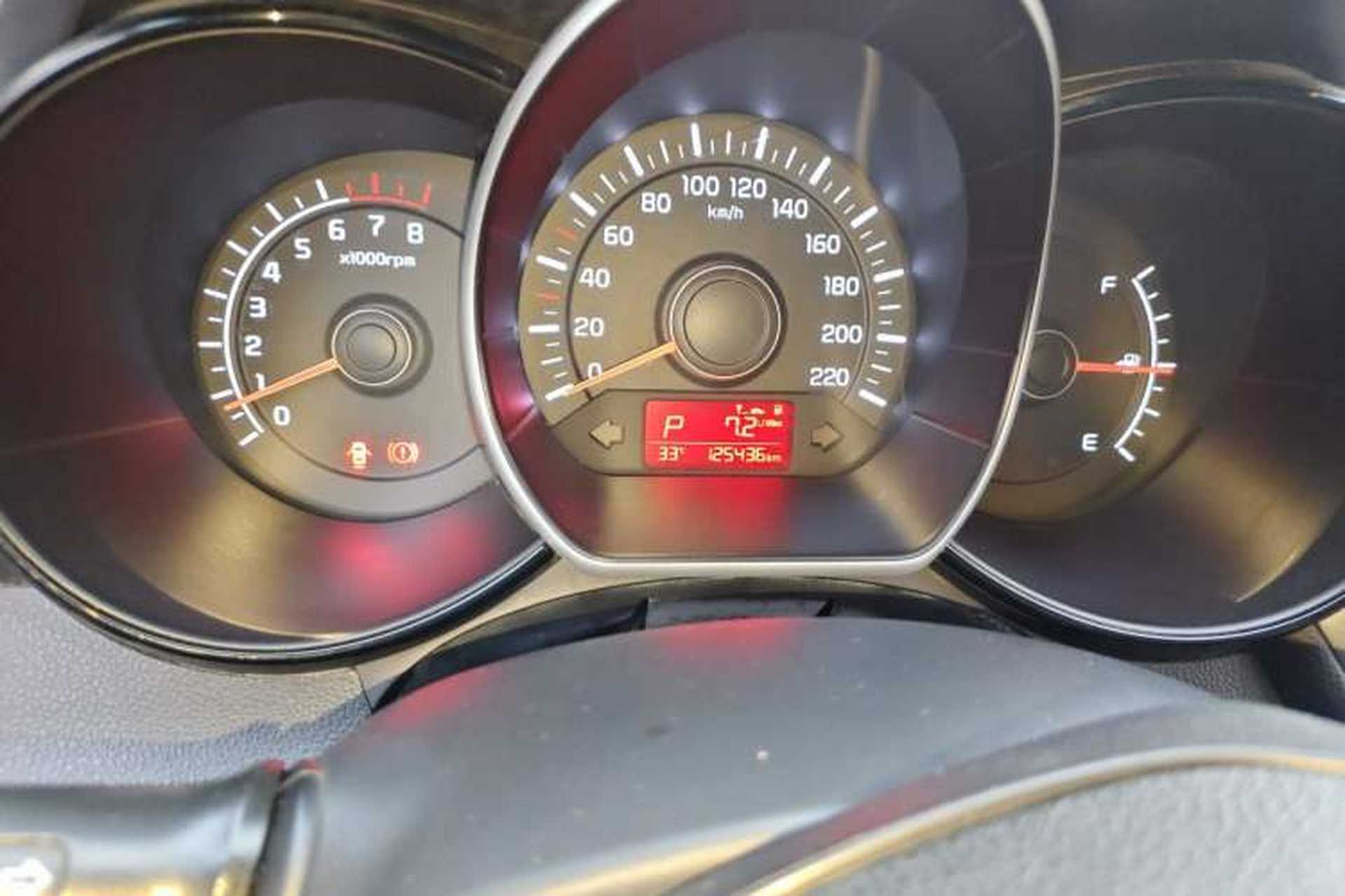 Used Kia K2 2015 Sedan 1.4L Manual Transmission GL Odometer Close Up
