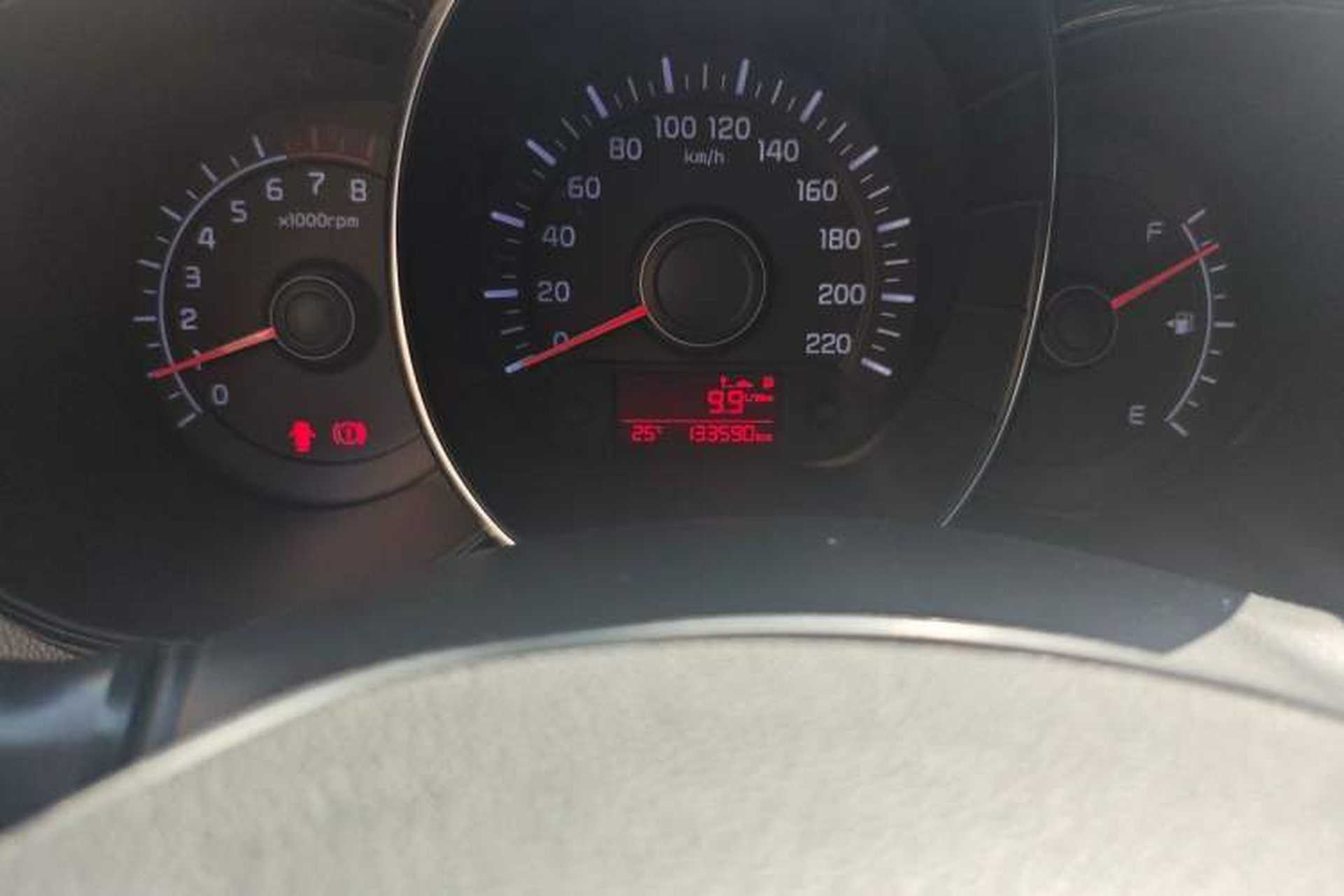 Used Kia K2 2015 Sedan 1.4L MT GLS Odometer Close Up
