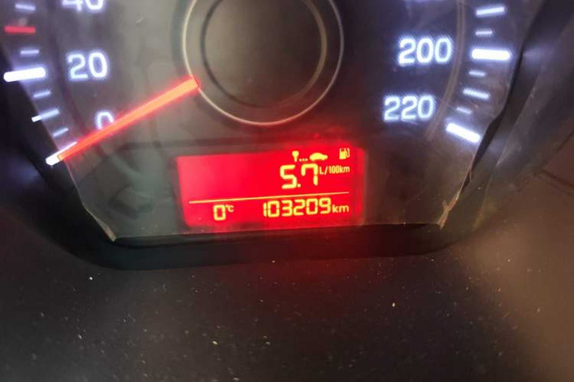Used Kia K2 2015 Sedan 1.4L MT GLS Odometer Close Up