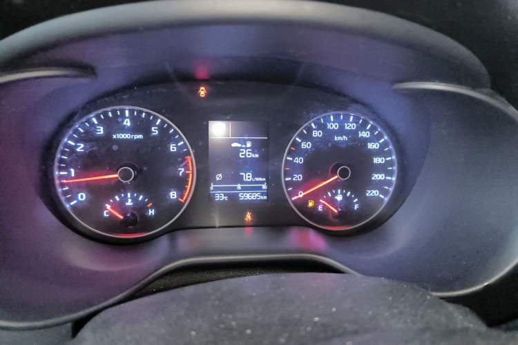 Used Kia K2 2017 Sedan 1.4L Automatic GLS Odometer Close Up