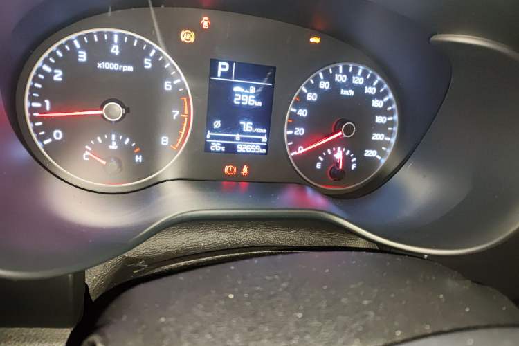 Used Kia K2 2017 Sedan 1.4L Automatic GLS Odometer Close Up