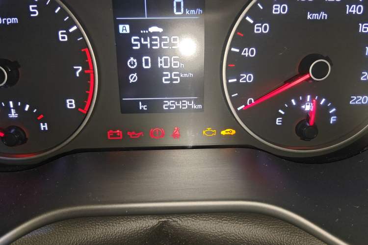 Used Kia K2 2017 Sedan 1.4L Manual Transmission GLS Odometer Close Up