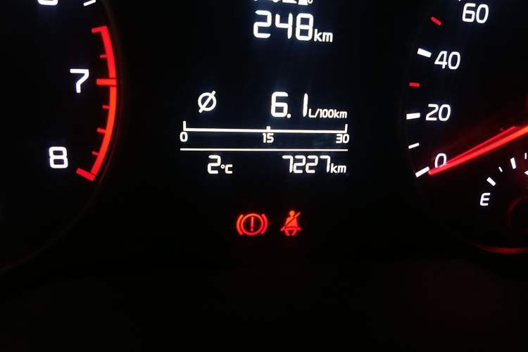 Used Kia K2 2017 Sedan 1.4L Automatic GLS Odometer Close Up