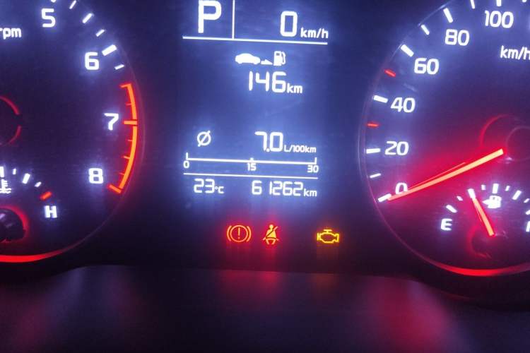 Used Kia K2 2017 Sedan 1.4L Automatic Transmission 15th Anniversary Special Edition GLS Odometer Close Up