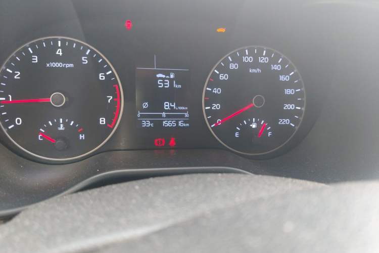 Used Kia K2 2017 Sedan 1.4L Manual Transmission GL Odometer Close Up