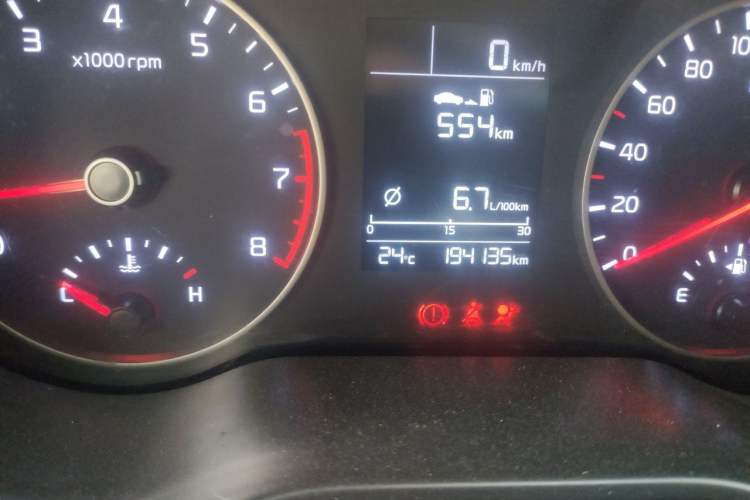 Used Kia K2 2017 Sedan 1.4L Manual Transmission GLS Odometer Close Up