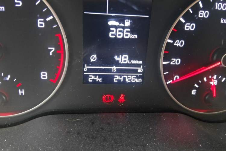Used Kia K2 2017 Sedan 1.4L Manual Transmission GLS Odometer Close Up