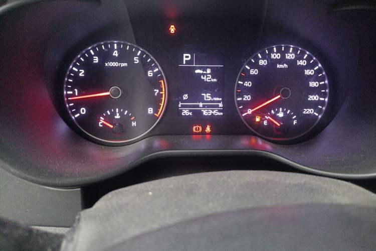 Used Kia K2 2017 Sedan 1.4L Automatic GLS Odometer Close Up