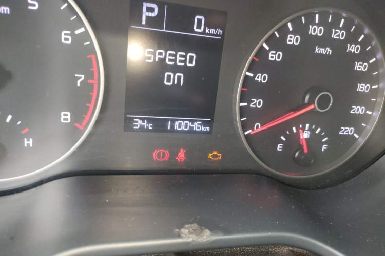 Used Kia K2 2017 Sedan 1.4L Automatic GLS Odometer Close Up