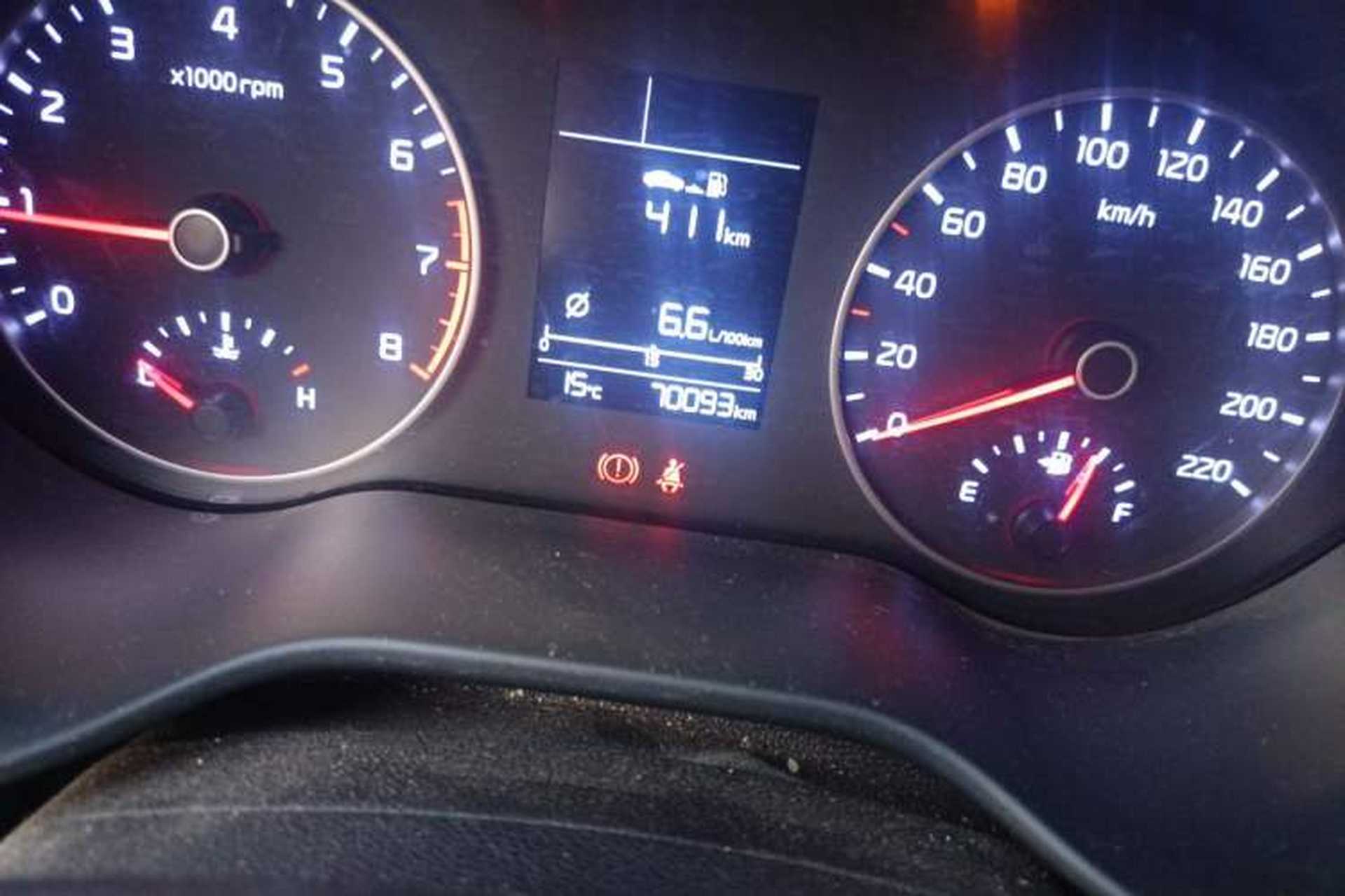 Used Kia K2 2017 Sedan 1.4L Manual Transmission GLS Odometer Close Up