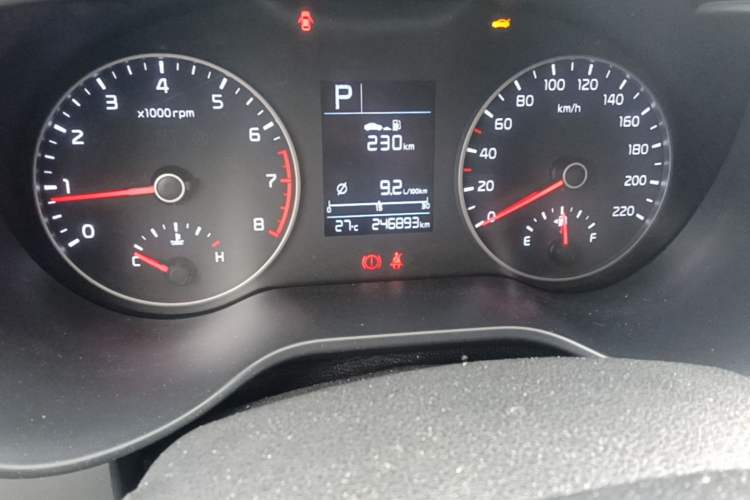 Used Kia K2 2017 Sedan 1.4L Automatic GLS Odometer Close Up