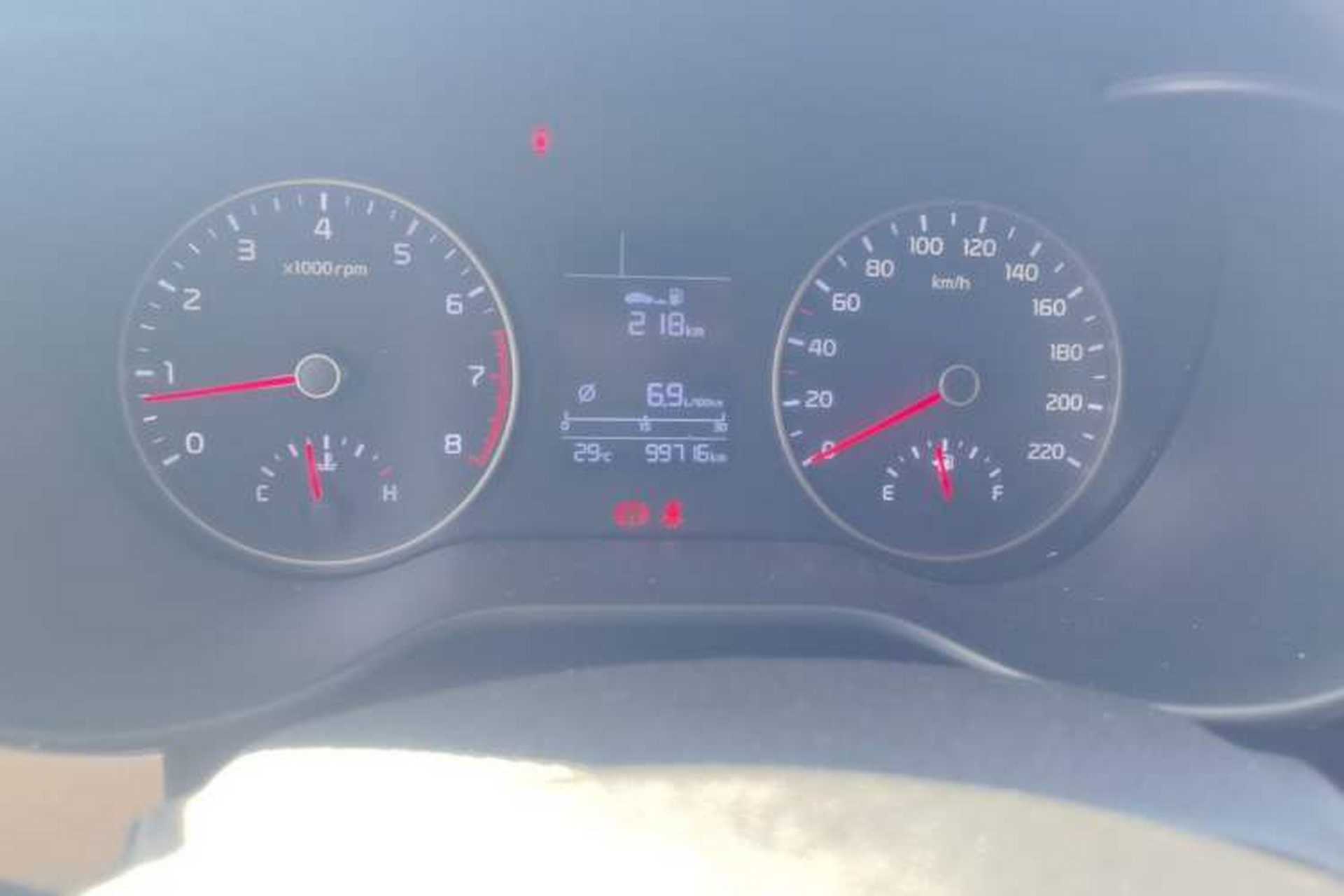 Used Kia K2 2017 Sedan 1.4L Manual Transmission GLS Odometer Close Up
