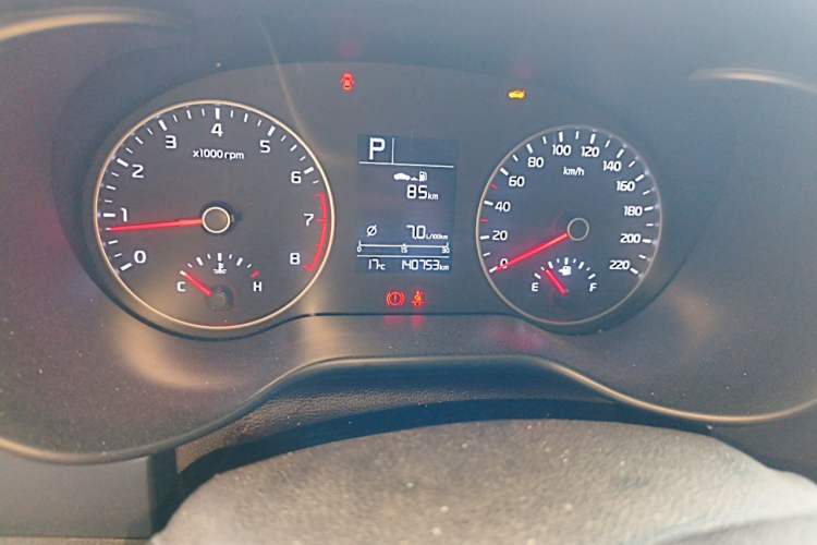 Used Kia K2 2017 Sedan 1.4L Automatic GLS Odometer Close Up