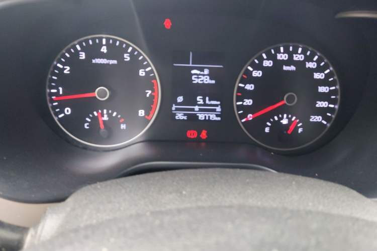 Used Kia K2 2017 Sedan 1.4L Manual Transmission GLS Odometer Close Up