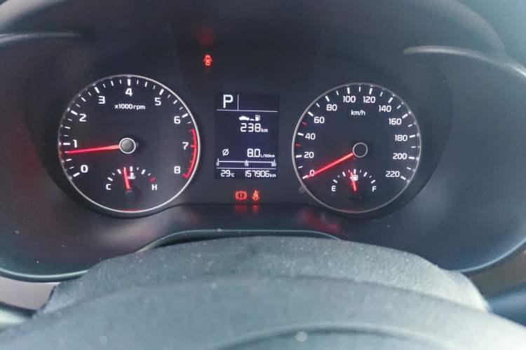 Used Kia K2 2017 Sedan 1.4L Automatic GLS Odometer Close Up