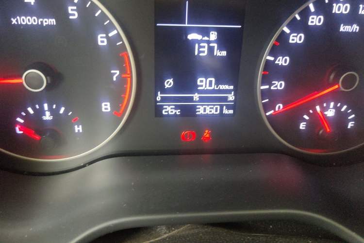 Used Kia K2 2017 Sedan 1.4L Manual Transmission GLS Odometer Close Up