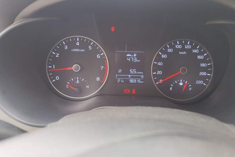 Used Kia K2 2017 Sedan 1.4L Manual Transmission GLS Odometer Close Up