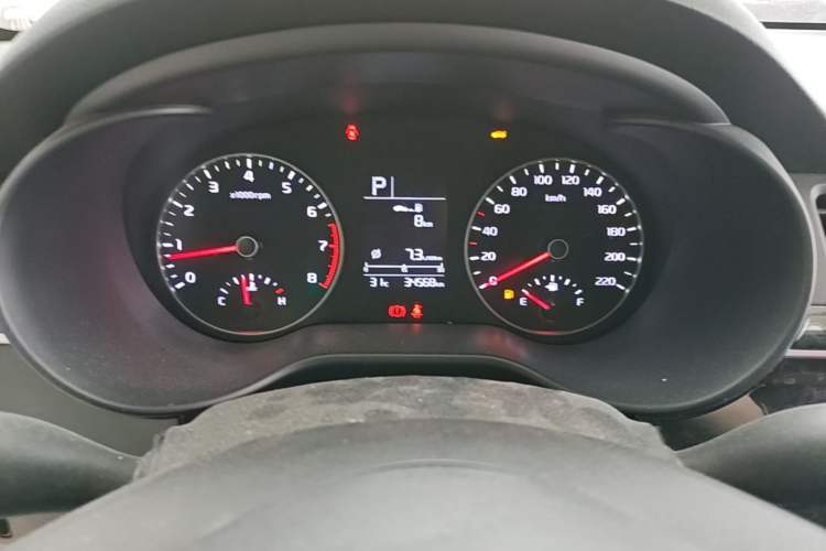 Used Kia K2 2017 Sedan 1.4L Automatic Transmission 15th Anniversary Special Edition GLS Odometer Close Up