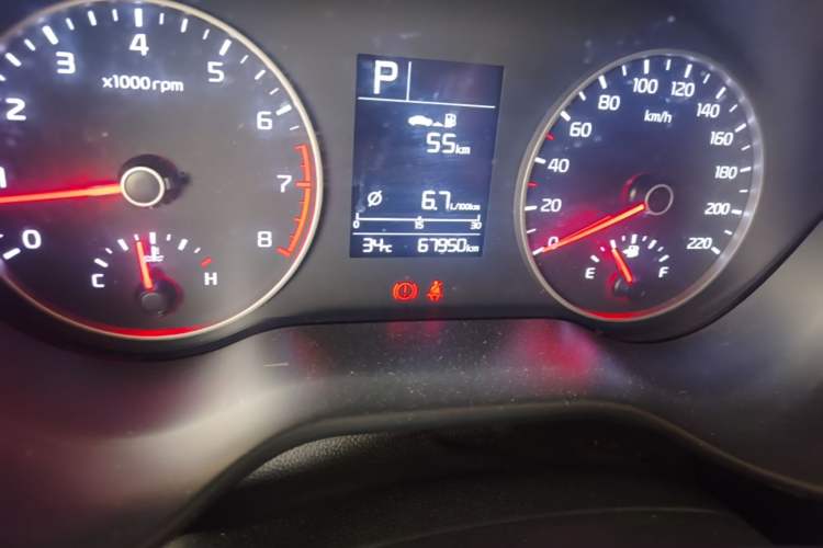 Used Kia K2 2017 Sedan 1.4L Automatic Transmission 15th Anniversary Special Edition GLS Odometer Close Up
