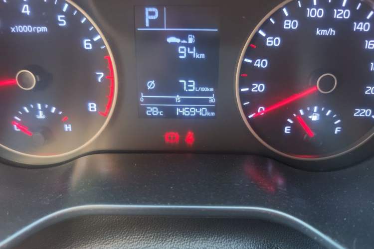Used Kia K2 2017 Sedan 1.4L Automatic Transmission 15th Anniversary Special Edition GLS Odometer Close Up