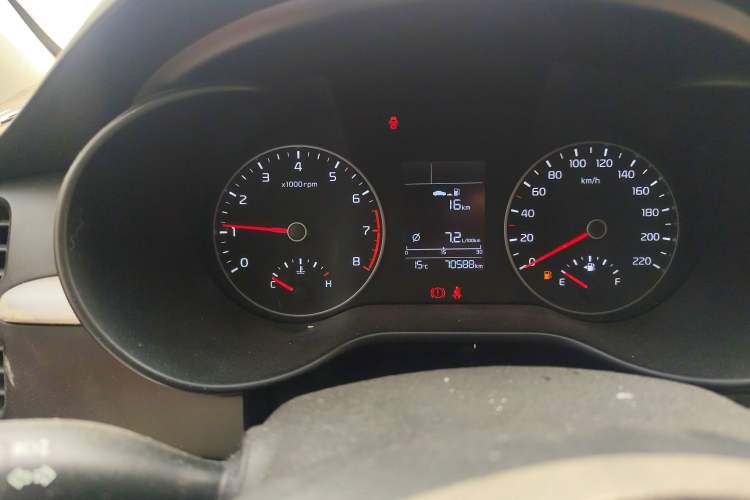 Used Kia K2 2017 Sedan 1.4L Manual Transmission GLS Odometer Close Up