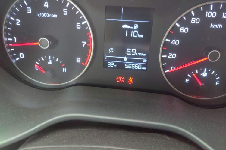 Used Kia K2 2017 Sedan 1.4L Manual Transmission GLS Odometer Close Up