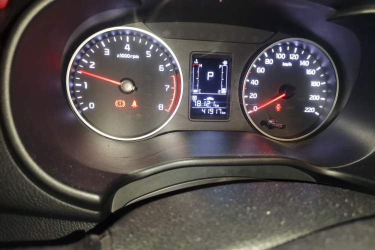 Used Kia Pegas 2017 1.4L Automatic Value Edition Odometer Close Up