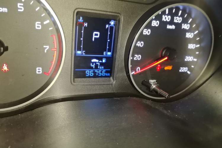 Used Kia Pegas 2017 1.4L Automatic Value Edition Odometer Close Up