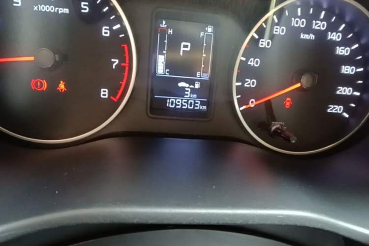 Used Kia Pegas 2017 1.4L Automatic Value Edition Odometer Close Up