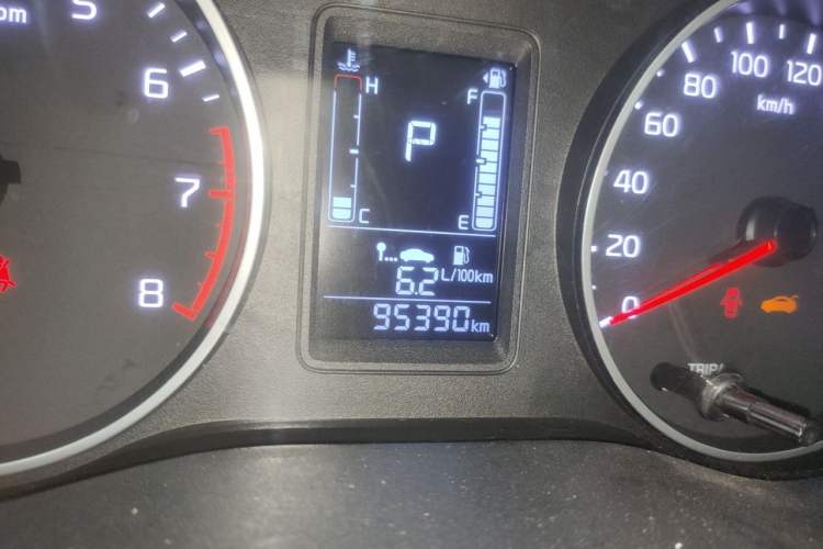 Used Kia Pegas 2017 1.4L Automatic Value Edition Odometer Close Up