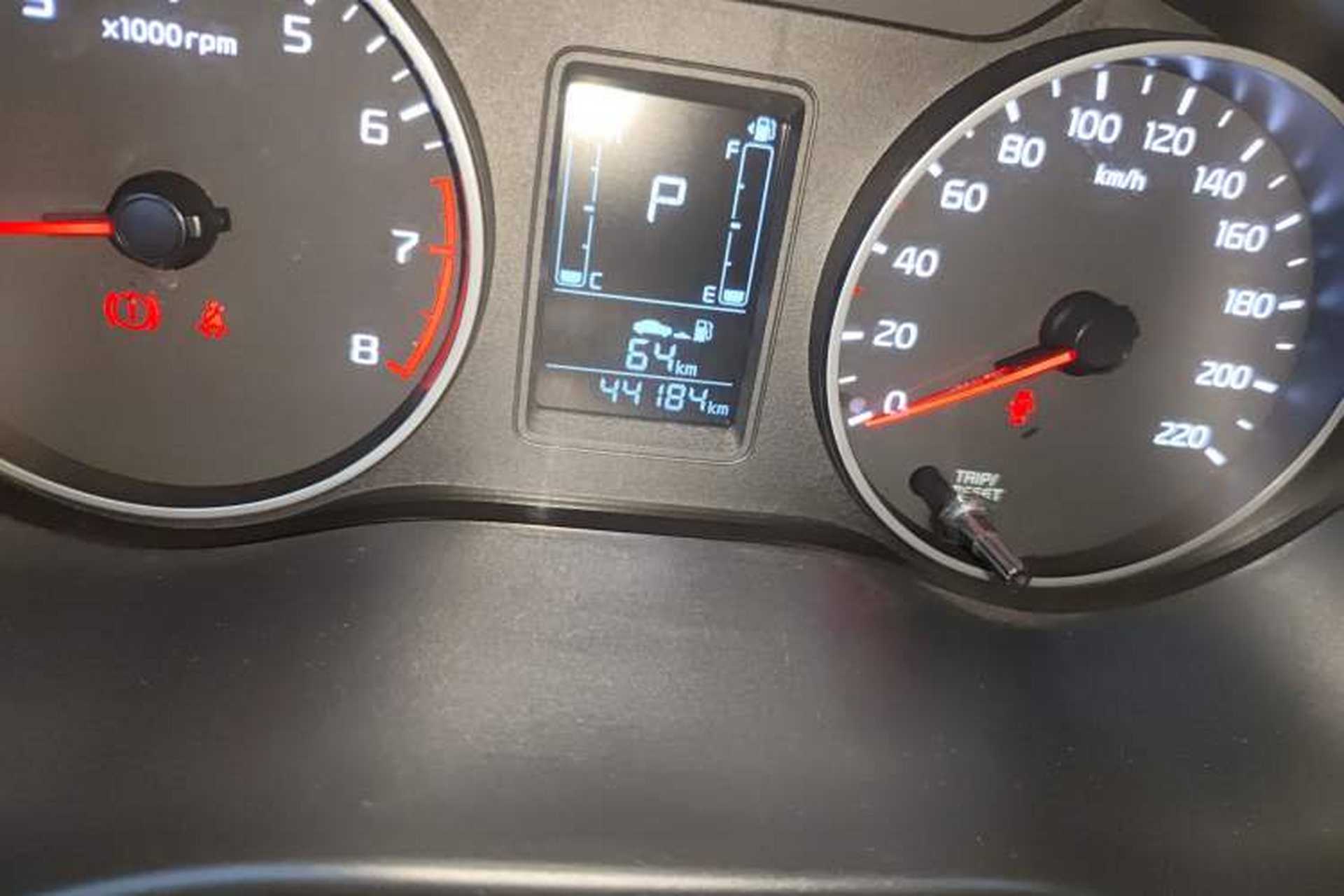 Used Kia Pegas 2017 1.4L Automatic Value Edition Odometer Close Up