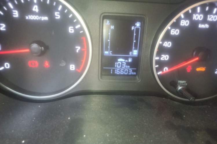 Used Kia Pegas 2017 1.4L Manual Value Edition Odometer Close Up