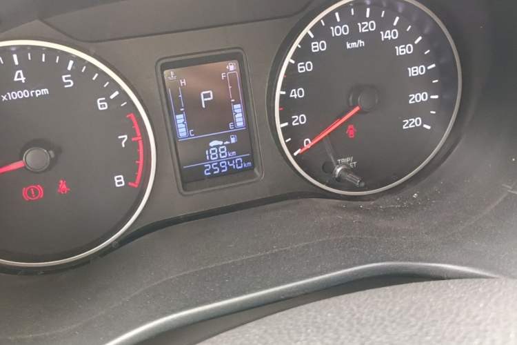 Used Kia Pegas 2017 1.4L Automatic Value Edition Odometer Close Up